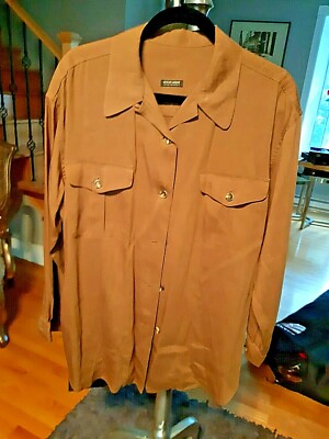 5 DAY LEFT: Giorgio Armani Silk Women's Brown Blouse! S42! Italy! FREE SHIPPING!