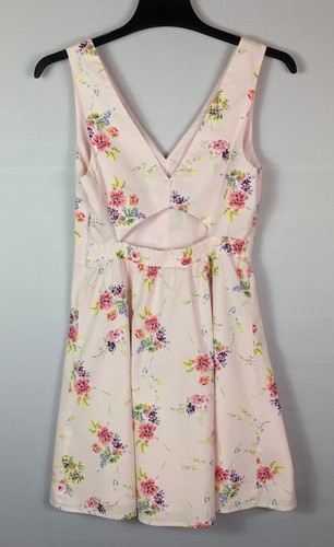 Victoria's Secret Summer Dress Women’s 8 Pink Floral Open Back V-Neck Sleeveless - Picture 2 of 7