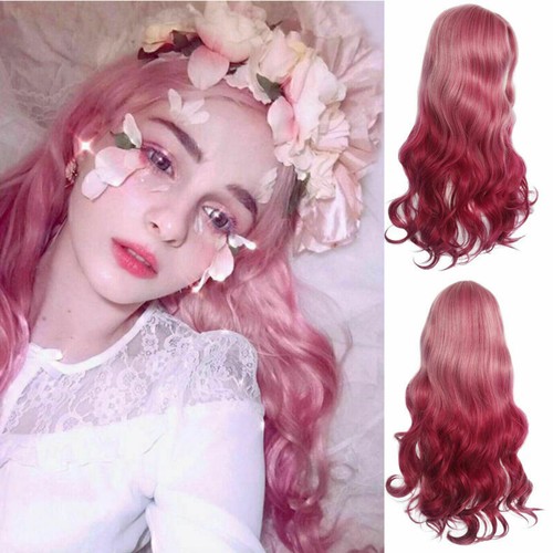 Womens Long Curly Wig Full Lace Front Wavy Hair Wigs Cosplay Party Fancy Dress✧ - Picture 6 of 22