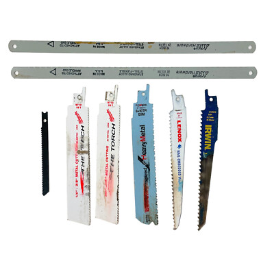 8 Pcs Milwaukee Ace, Irwin, Lenox 571210T Reciprocating and Hack Saw Blades