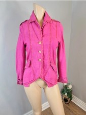 Etro Milano Pink Linen Blazer Jacket Size 40