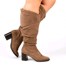 Journee Collection Women's Aneil Brown Knee-High Boots 8 Medium (B,M)