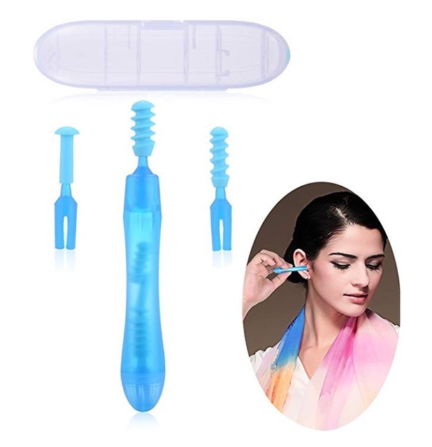 Spiral Ear Cleaner Loop Ear Wax Removal Silicone Head Picker Tool Kit