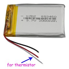 3.7V 2000mAh 7.4Wh 3-Wire NTC Thermistor Li-ion Battery 853460 For GPS Tablet PC
