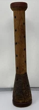 Large 12.25” Vintage Antique Wood Brass Spool Textile Mill Thread Bobbin Spindle