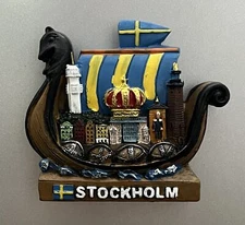 Stockholm,Sweden Tourist Souvenir Craft Gift 3D Resin Refrigerator Magnet