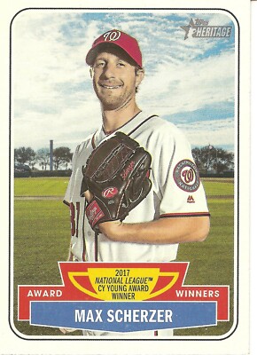 2018 TOPPS HERITAGE MAX SCHERZER AWARD WINNERS BASEBALL CARD  AW-4