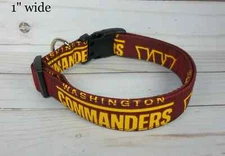 Washington Commanders NFL Terri's Dog Collar handmade adjustable fabric