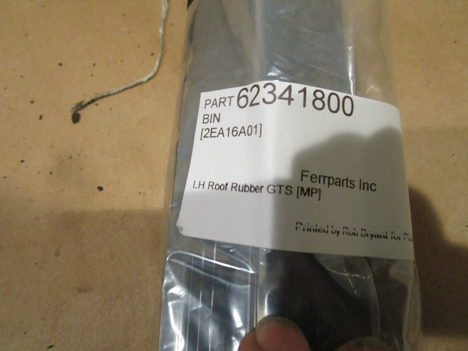 Ferrari 208,328 - LH Roof Rubber GTS P/N 62341800