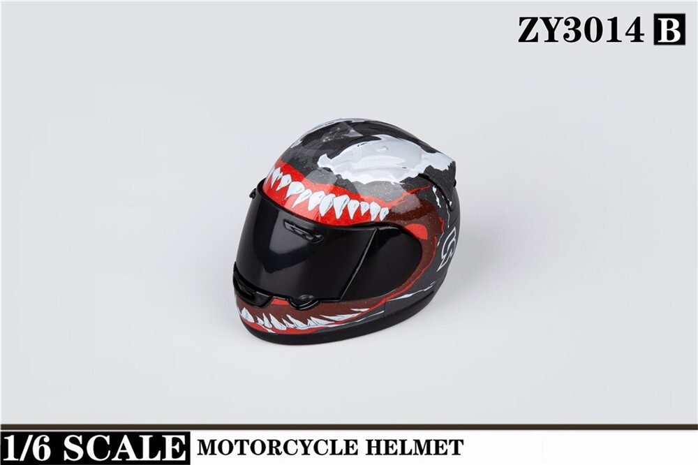 1/6 Scale Venom Motorcycle Helmet Model for 12" Male FemaleAction Figure Soldier 1/6 Scale Venom Motorcycle Helmet Model for 12" Male FemaleAction Figure Soldier