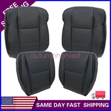 For 2009-2014 Acura TSX Driver / Passenger Bottom / Top Leather Seat Cover Black