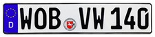 Vw Wolfsburg Front German License Plate Wob By Z Plates With Unique Number New