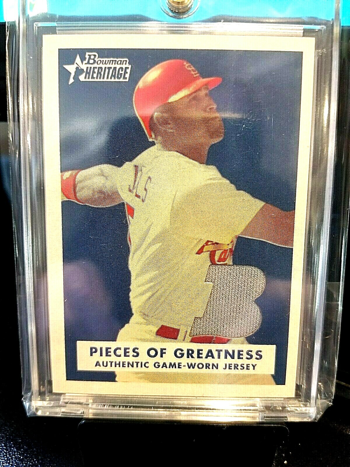 2006 ALBERT PUJOLS PIECES OF GREATNESS GAME WORN JERSEY #PG-AP2 GEM.