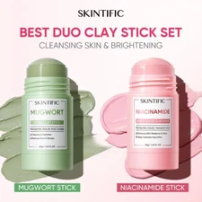 2X SKINTIFIC Mugwort Acne Clay Mask Stick 40g & 
