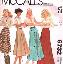 6732 Vintage McCalls SEWING Pattern Misses 1970s Gored Skirt Four Lengths OOP 10