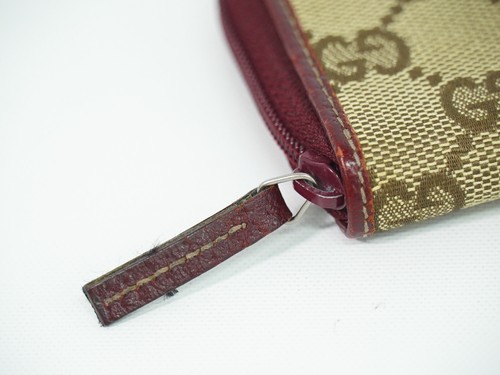 GUCCI GG Canvas 115255 Coin Purse Beige Bordeaux - Picture 5 of 10