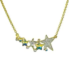 KIRKS FOLLY SOLAR GALAXY STAR DANCER NECKLACE GOLD TONE