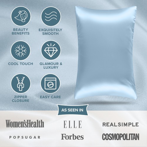 Fundas de almohada de poli satén Bare Home con cierre de cremallera - Paquete de 2 - Imagen 44 de 64