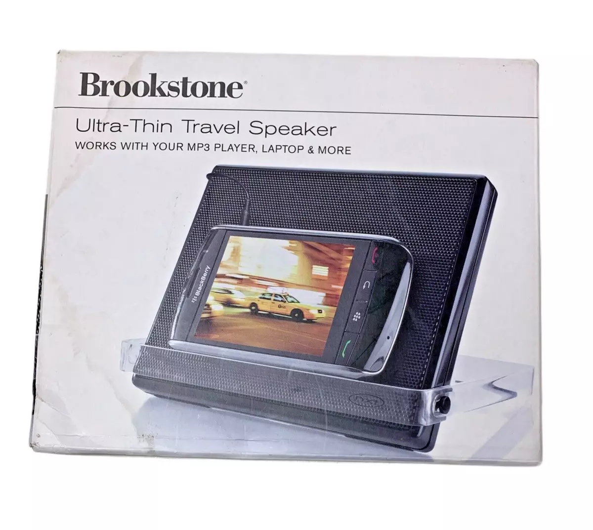 Brookstone Ultra Thin Travel Speaker Compatible w any Device with