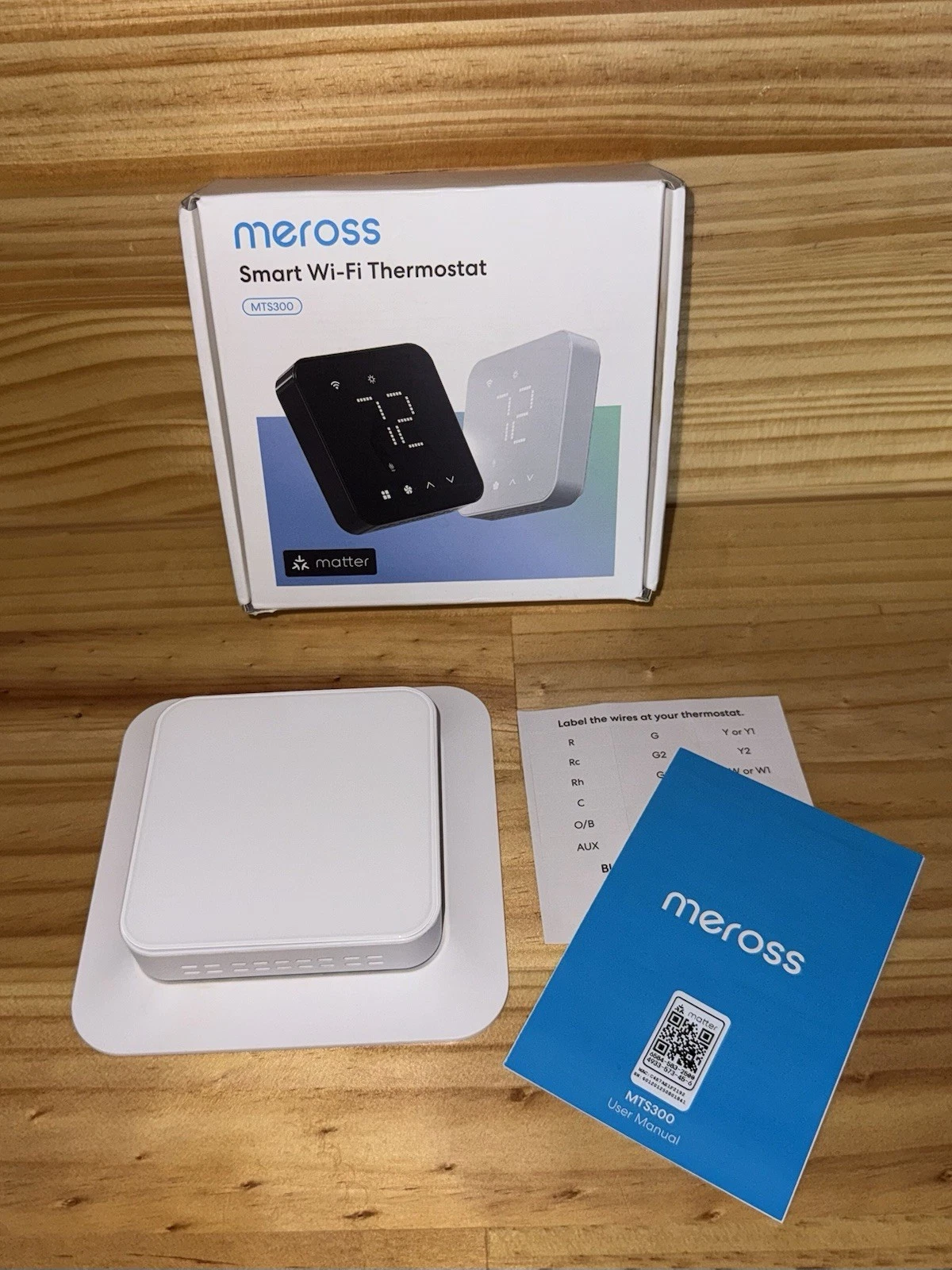 Meross MTS300 Smart Wi-Fi Thermostat Matter 24V HVAC Programmable White