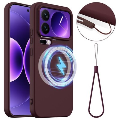 For XiaoMi 17 Pro Max Luxury Skin Touch Feel Liquid Silicone Magnetic Cover Case