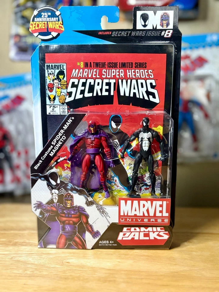 Paquetes de cómics Marvel Universe Secret Wars # 8 traje negro Magneto Spider-Man 2009 Foto 2 de 4