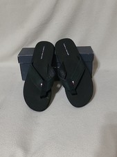 Sandalias Tommy Hilfiger Chanclas Mujer Talla 9M Negras Tanga Nuevas En CAJA