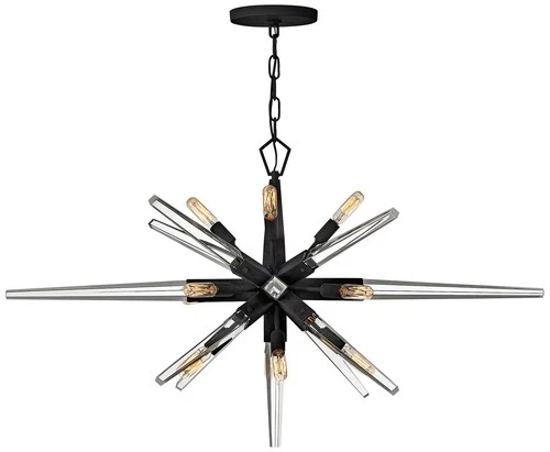 Hinkley Ariel 40" Wide Black 12-Light Modern Starburst Pendant Light - Picture 2 of 4