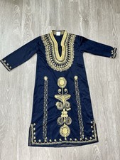 Saoud Bros Young Boys Navy Blue Kaftan Gold Embroidery Age 4-6 year Old