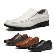 Men Formal Leather Lined Dress Square Toe Slip on Loafer Shoes BLACK