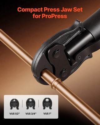 VUS Press Jaws for 24KN Compact Series Press Tools, 3PCS Pressing Jaws 1/2'', 3/