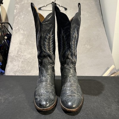 Larry Mahan Boots Mens Size 7 D Blue Leather Western Cowboy  display picture 3