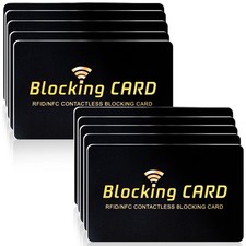 10 Pack RFID Blocking Card, Contactless NFC Credit Card ID Protection Safe Bank