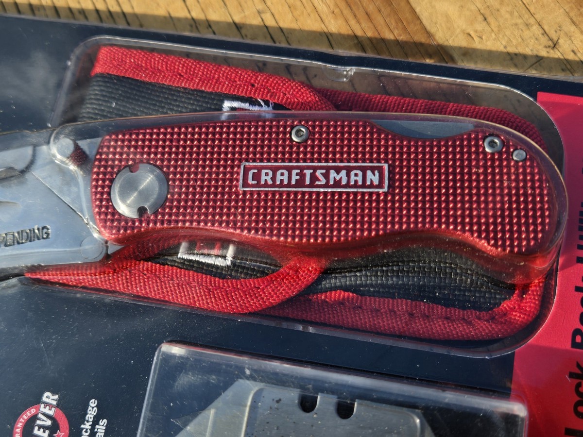 NOS RARE SEARS Craftsman RED Folding Lock Back Utility Knife w