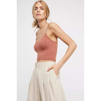 Free People Brami Cropped Cami Rose Copper M/L Intimately Bra Top 32DD 34D 36C