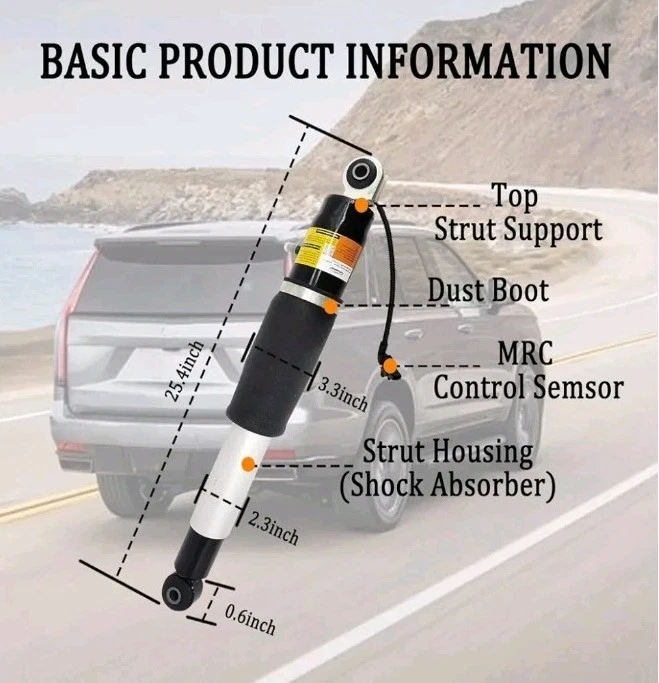 2 Packs Rear Air Shocks Strut Absorber for 2015-2021 Escalade Chevy Tahoe Suburb Foto 4 de 4