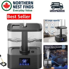 Humidifier for Bedroom, 4L Cool Mist Humidifier for Bedroom, Baby, Plants, La...