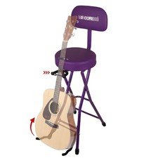 5Core Guitar Stool 3.15" Padded Chair w Backrest Foldable Music Seat w Stand