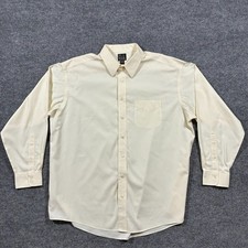 Jos A Bank Travelers Collection Mens Dress Shirt Size 17.5-35 Yellow Long Sleeve