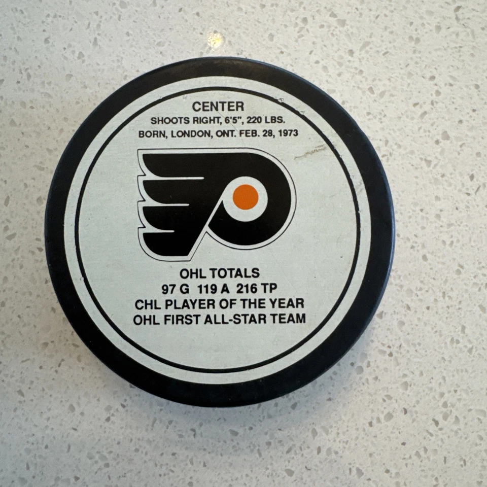 Eric Lindros #88 Philadelphia Flyers 1992 vintage GT SLUG NHL NHLPA OHL ++ disco Foto 2 de 2