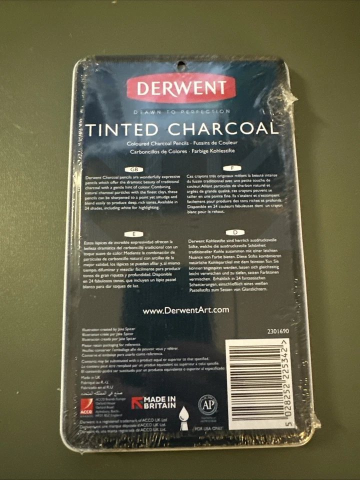 12 lápices de carbón tintado Derwent Foto 2 de 4