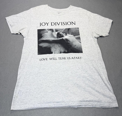 Joy Division Shirt Mens Large Gray Love Will Tear Us Apart New Order Band Tee