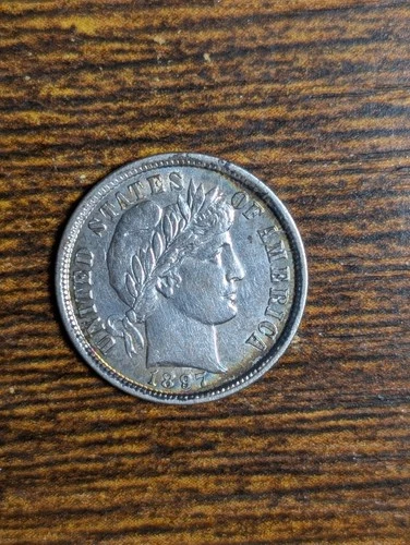 = 1897 AU/BU BARBER DIME, Super EYE Appeal, FREE Shipping