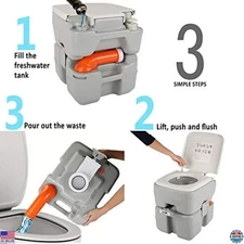 VINGLI 5.3 Gallon Portable Camping Toilet with Carry Bag for Camping & Boating