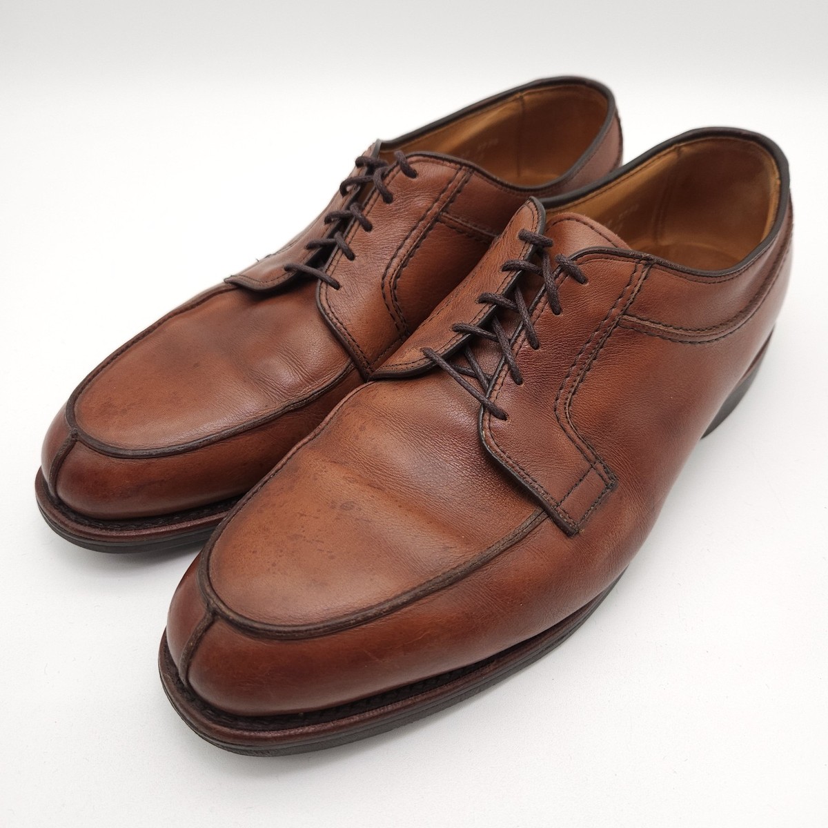 Allen Edmonds Stockbridge Mens 8 Brown Leather Split Toe Blucher Dress Shoes USA Allen Edmonds Wilbert Split-Toe Blucher, Brown, Men main image 3
