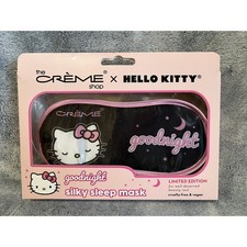 Hello Kitty Black Satin Sleep Mask Cr me X Shop Limited Edition NEW IN BOX