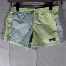 Patagonia Baggies Kids Shorts M Yellow Blue Colorblock NetPlus Recycled Nylon