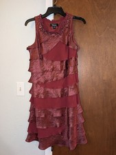 SL Fashions Embellished, Tiered, Knee -Length Party Dress Size 10