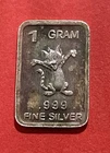 1 Gram If Solid Silver With Whimsical Cat! Fine .999 Pure Toned Silver!