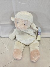 Russ Wishlings Lulu The Lamb Plush 1997 Cream and Pink Crushed Velvet Vtg 9"